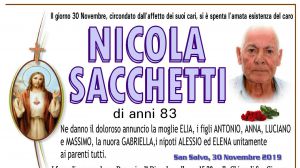 Nicola Sacchetti 30/11/2019
