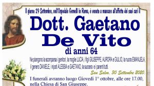 Dott. Gaetano De Vito 30/09/2020