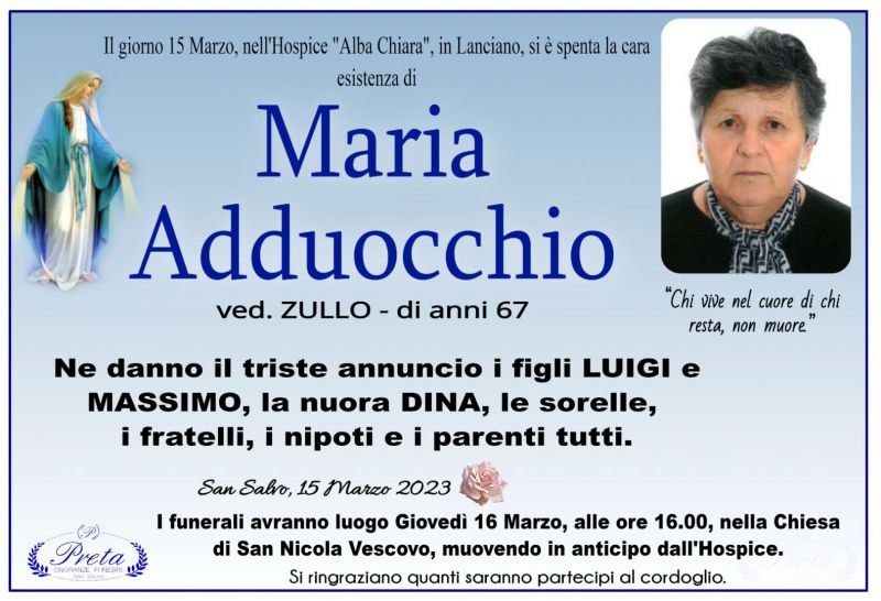 Maria Adduocchio 15/03/2023