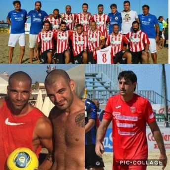 Beach soccer collage