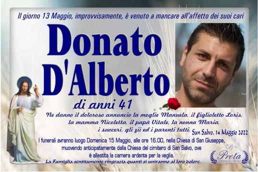 Donato d’alberto necrologio