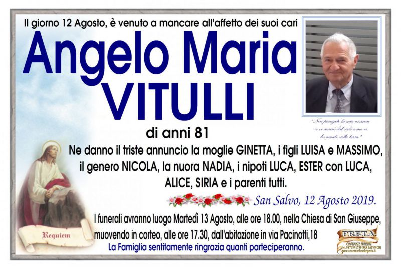 Angelo Maria Vitulli 12/08/2019