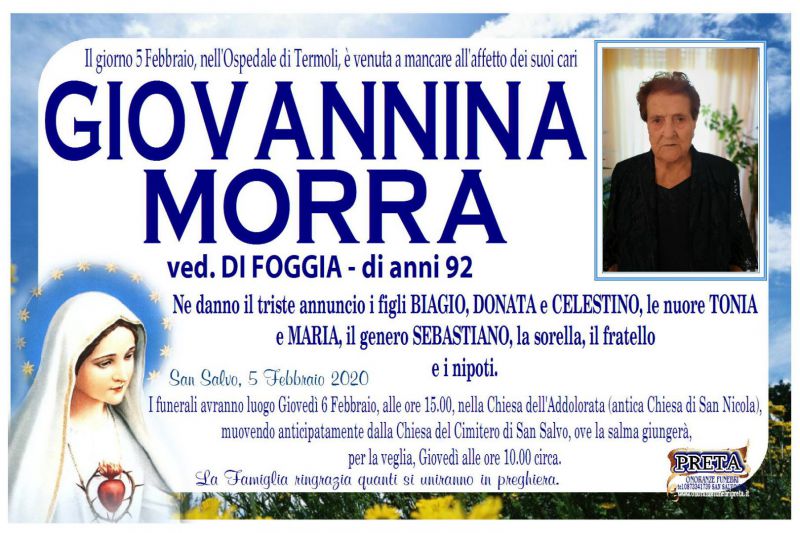 Giovannina Morra 5/02/2020