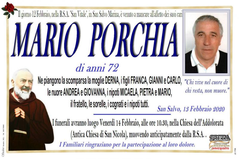 Mario Porchia 12/02/2020