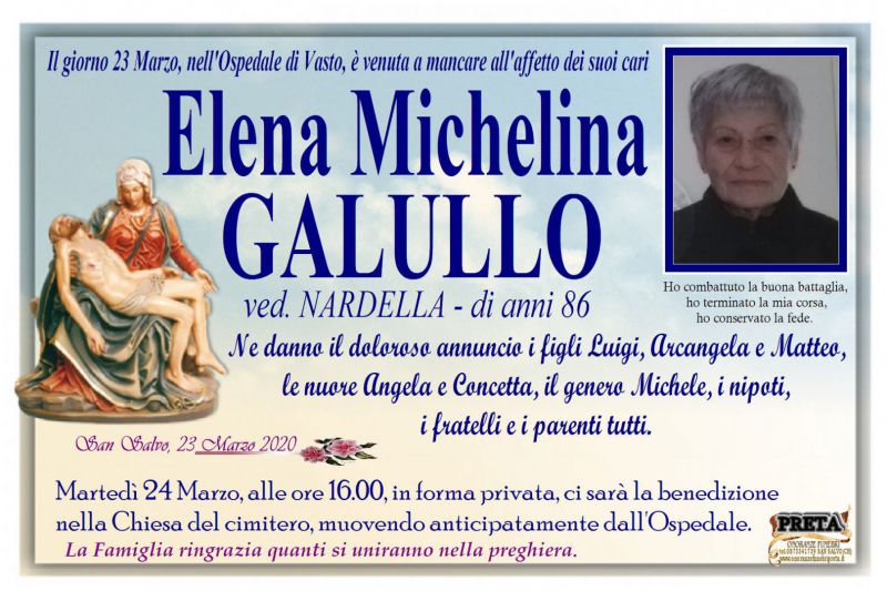 Elena Michelina Galullo 23/03/2020