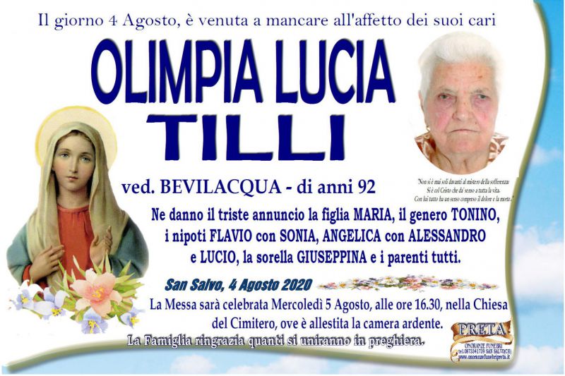 Olimpia Lucia Tilli 4/08/2020