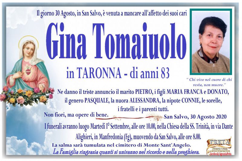 Gina Tomaiuolo 30/08/2020
