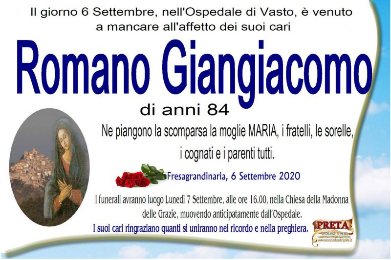 Romano Giangiacomo 6/09/2020