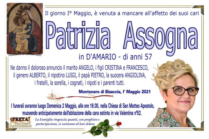 Patrizia Assogna 1/05/2021