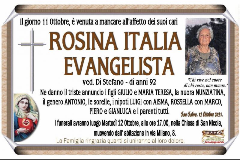 Rosina Italia Evangelista 11/10/2021