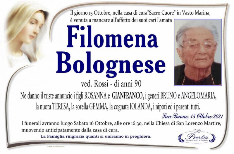 Filomena Bolognese 15/10/2021