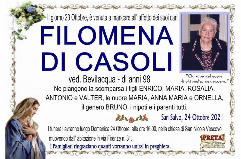 Filomena Di Casoli 23/10/2021