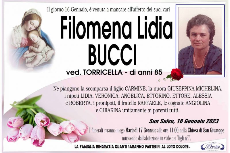 Filomena Lidia Bucci 16/01/2023