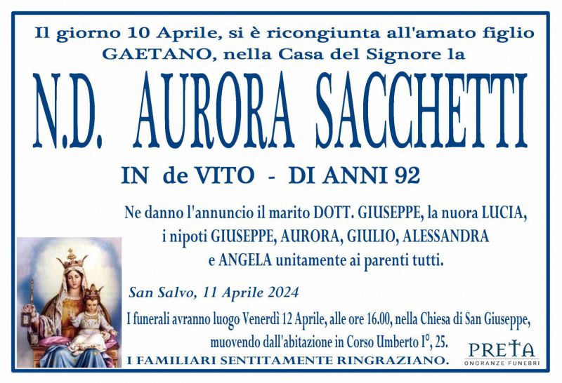 Aurora Sacchetti 10/04/2024
