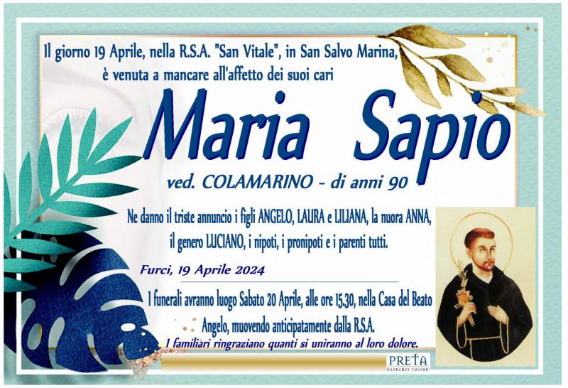 Maria Sapio 19/04/2024