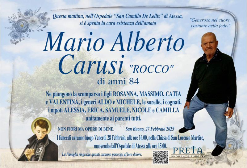 Mario Alberto Carusi ‘Rocco’ 27/02/2025