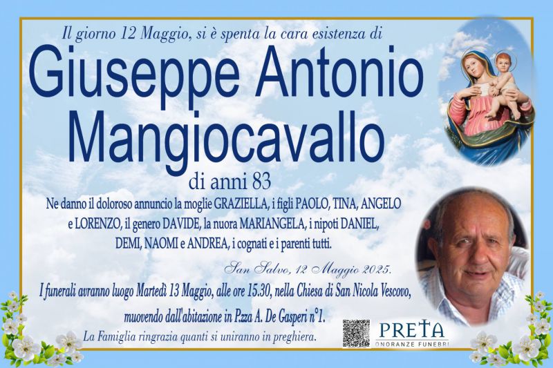 Giuseppe Antonio Mangiocavallo 12/05/2025