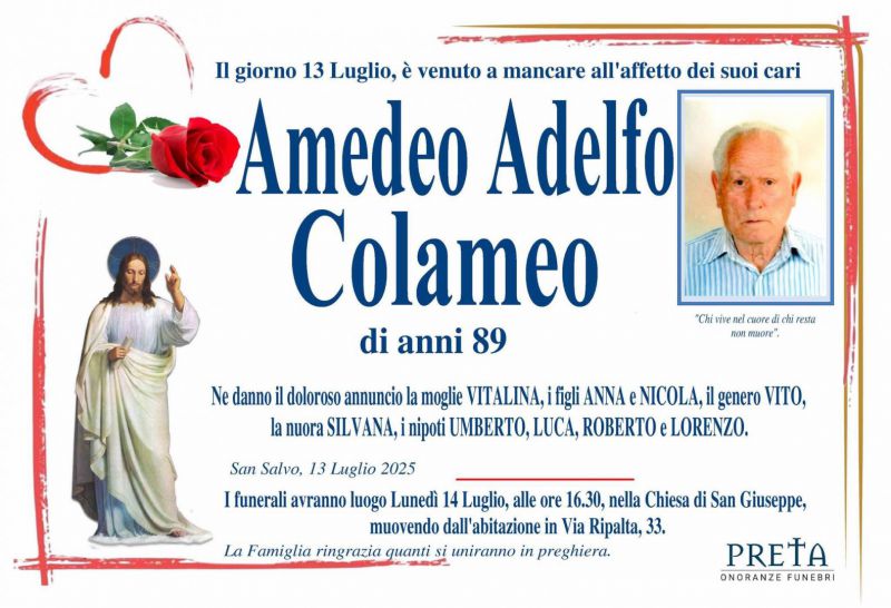 Amedeo Adelfo Colameo 13/07/2025