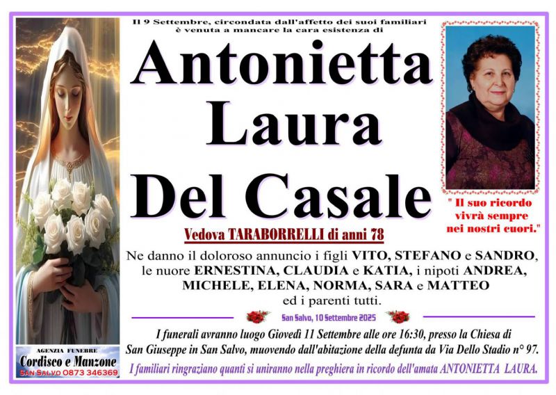 Antonietta Laura Del Casale 10/09/2025