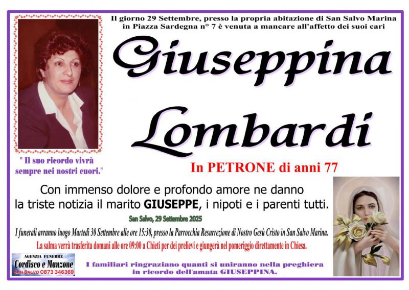 Giuseppina Lombardi 29/09/2025