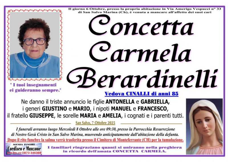 Concetta Carmela Berardinelli 7/10/2025