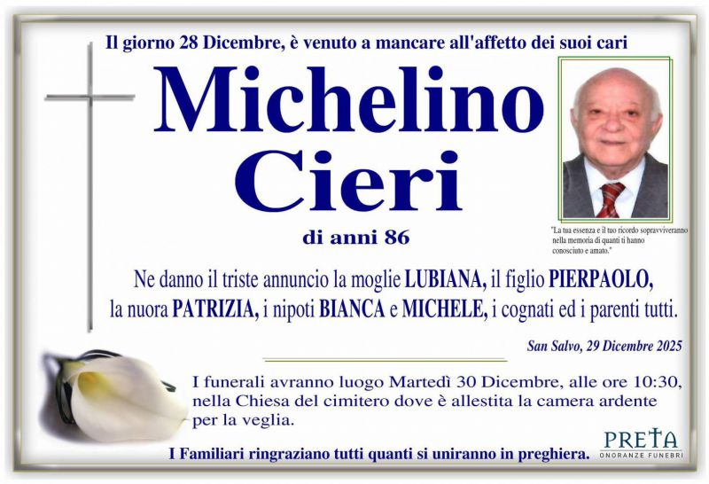 Michelino Cieri 29/12/2025