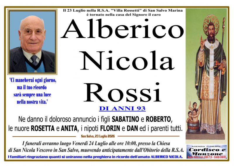 Alberico Nicola Rossi 23/07/2026