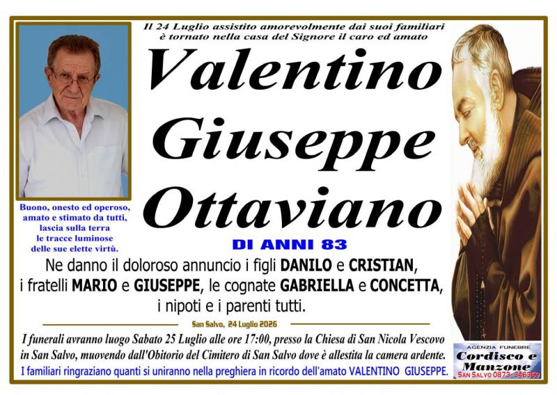 Valentino Giuseppe Ottaviano 24/07/2026