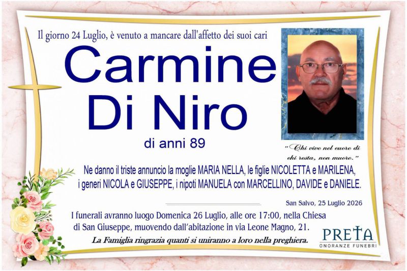 Carmine Di Niro 25/07/2026