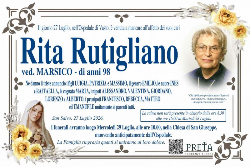Rita Rutigliano 27/07/2026