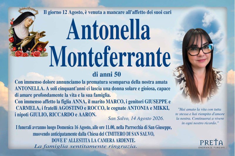 Antonella Monteferrante 14/08/2026