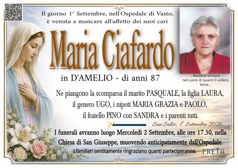 Maria Ciafardo 1/09/2026