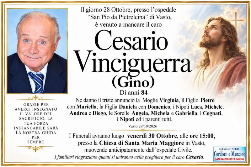 Cesario (Gino) Vinciguerra 29/10/2026